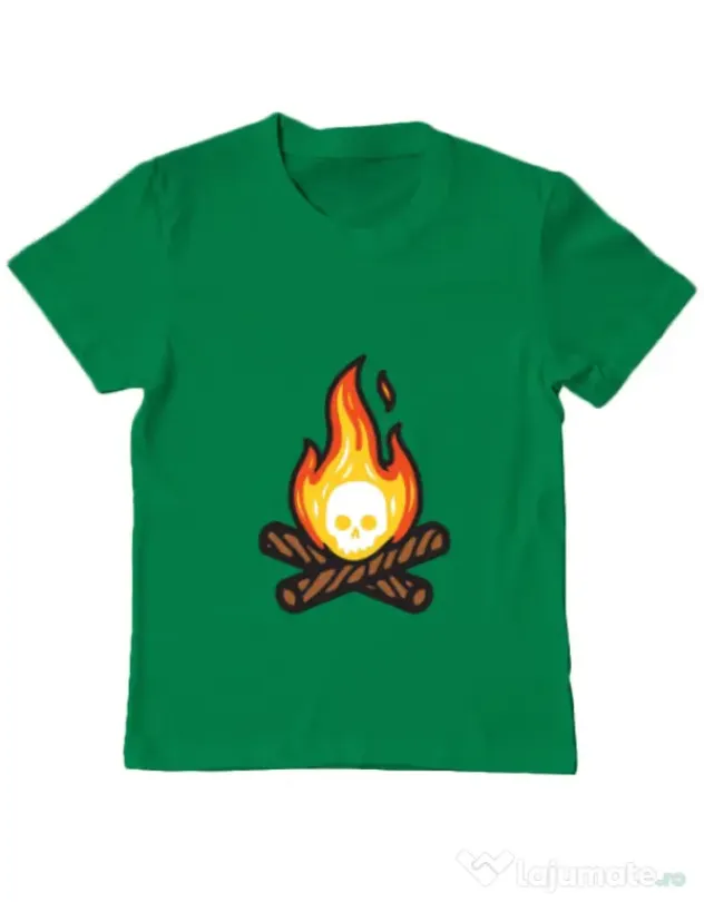 Tricou ADLER copil Skullfire Verde mediu