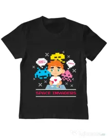 Tricou ADLER copil Space Invader Negru