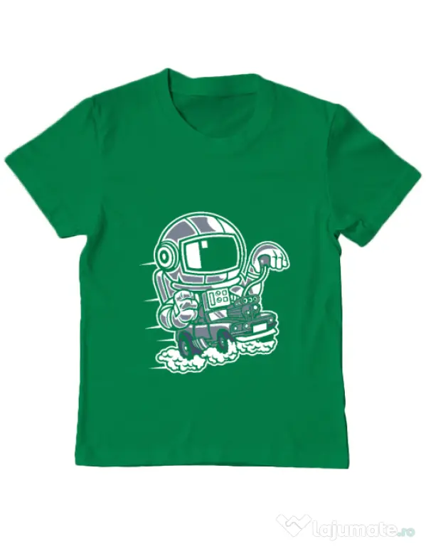 Tricou ADLER copil Space Racer Verde mediu