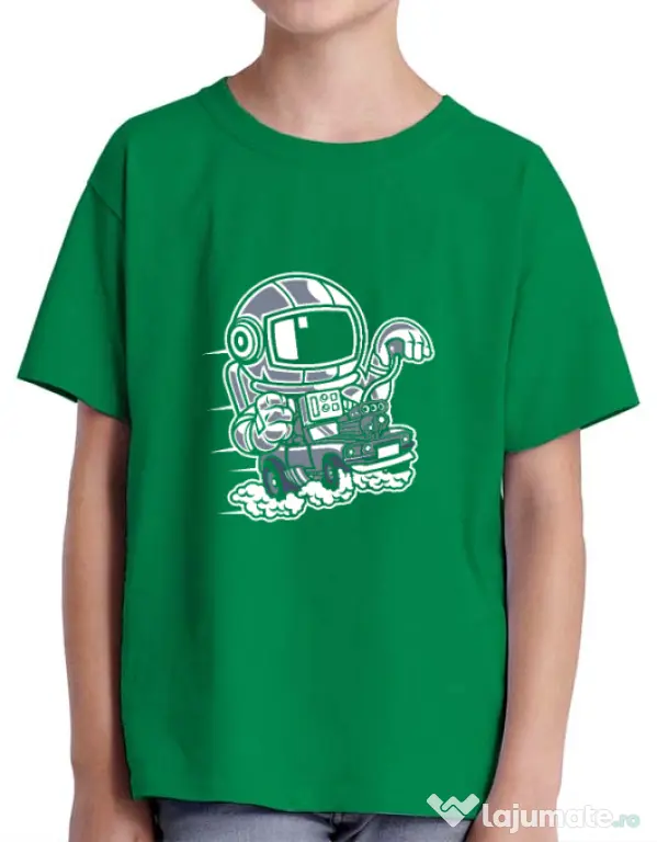 Tricou ADLER copil Space Racer Verde mediu