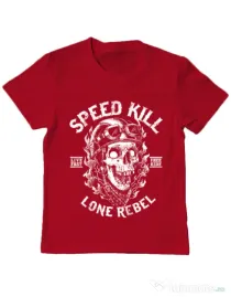 Tricou ADLER copil Speed kill Rosu