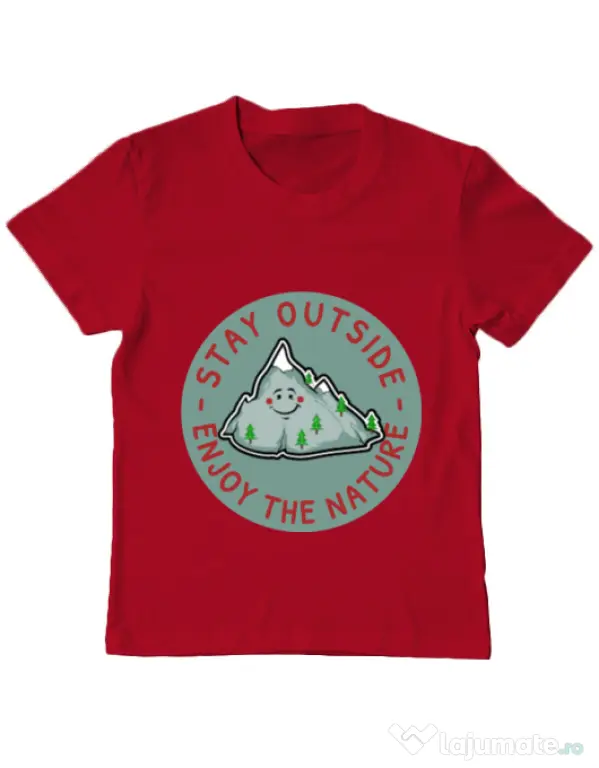 Tricou ADLER copil Stay outside Rosu