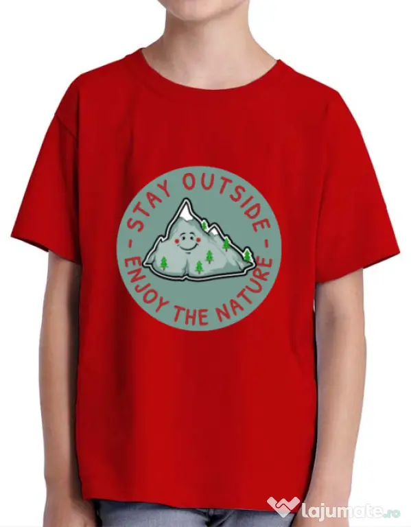 Tricou ADLER copil Stay outside Rosu