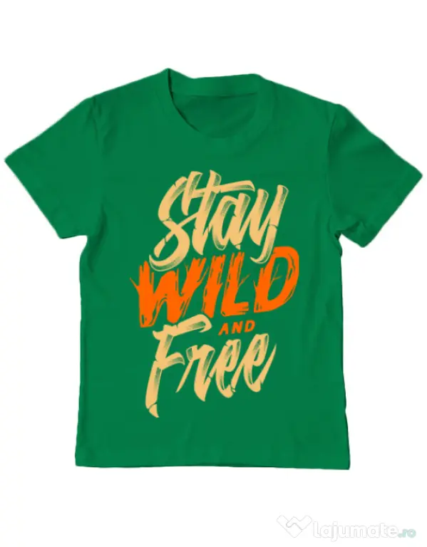 Tricou ADLER copil Stay Wild and Free Verde mediu