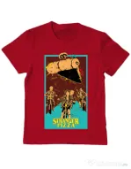 Tricou ADLER copil Stranger pizza Rosu