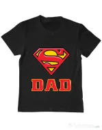 Tricou ADLER copil Super Dad Negru