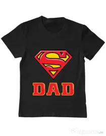 Tricou ADLER copil Super Dad Negru
