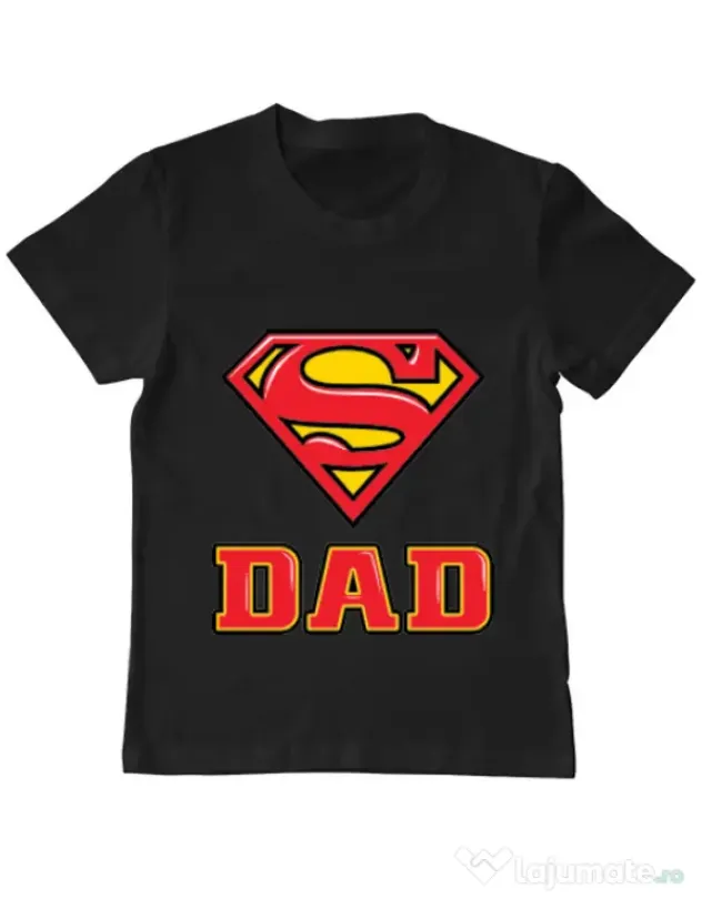 Tricou ADLER copil Super Dad Negru