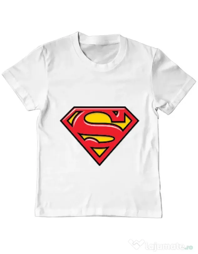 Tricou ADLER copil Superman Alb