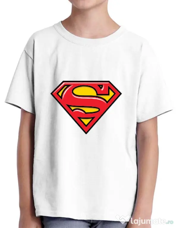 Tricou ADLER copil Superman Alb