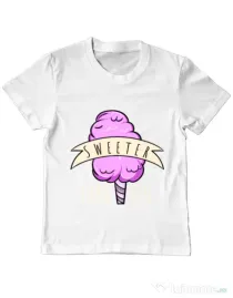 Tricou ADLER copil Sweeter than you Alb