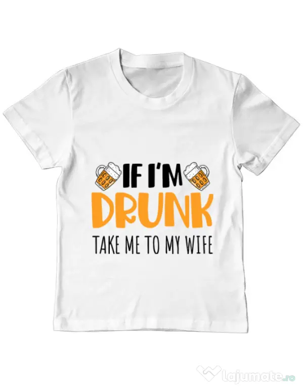 Tricou ADLER copil Take me to my wife Alb