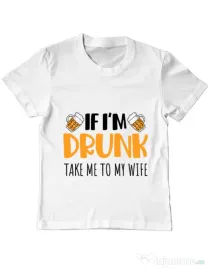 Tricou ADLER copil Take me to my wife Alb