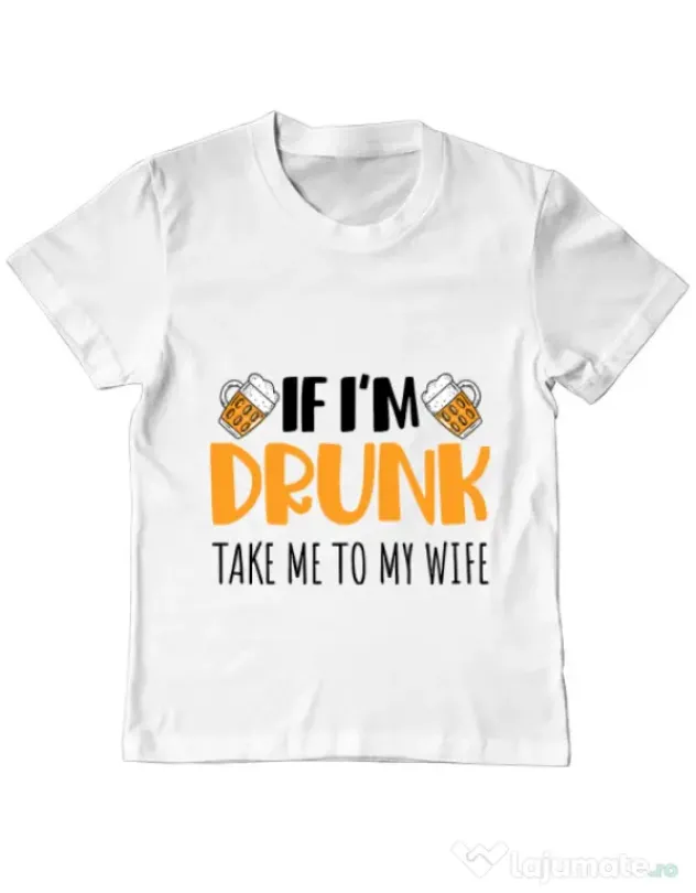 Tricou ADLER copil Take me to my wife Alb