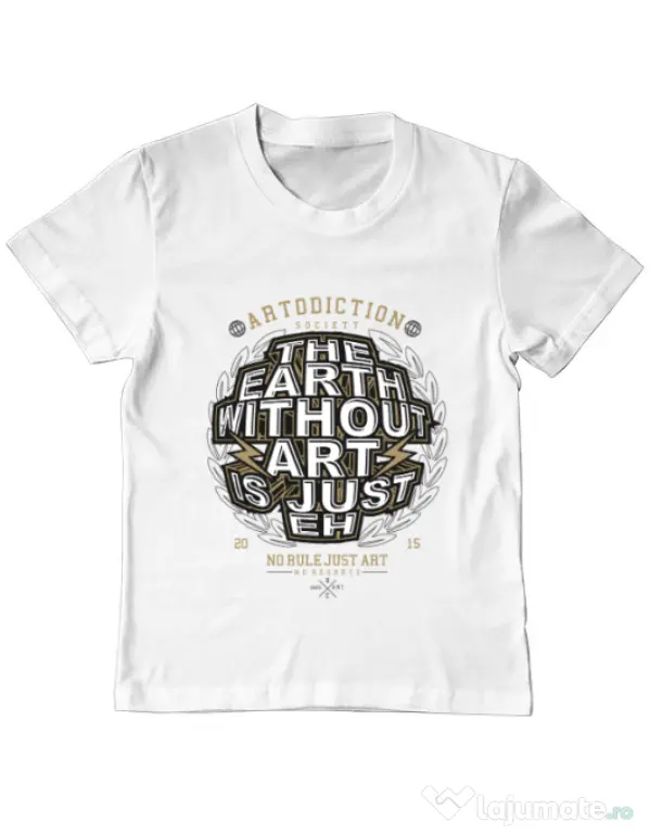 Tricou ADLER copil The Earth Without Art Alb