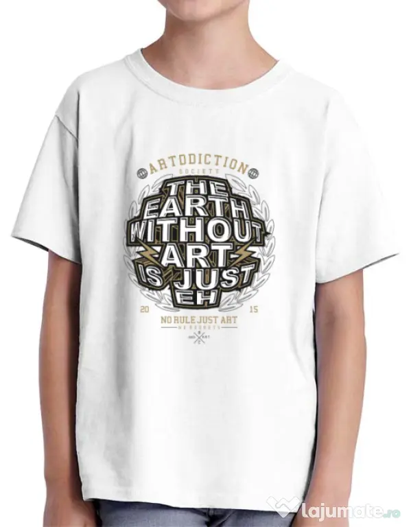 Tricou ADLER copil The Earth Without Art Alb