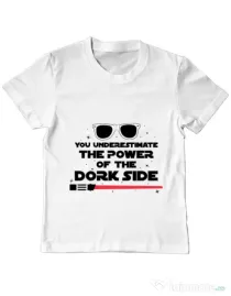 Tricou ADLER copil The power of the dork side Alb