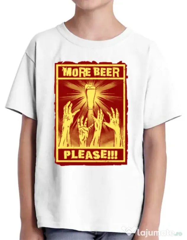 Tricou ADLER copil Thirsty zombies Alb