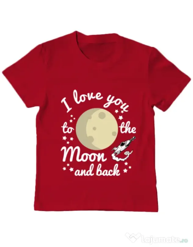Tricou ADLER copil To the moon and back Rosu