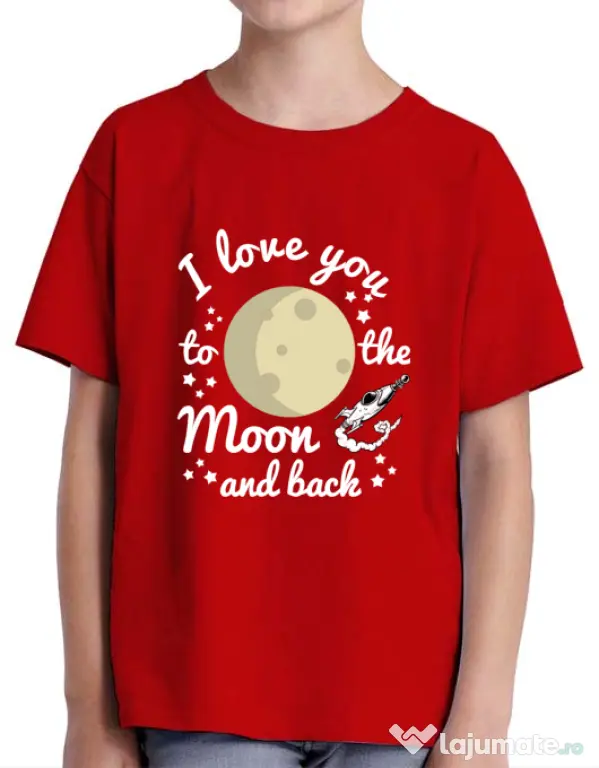 Tricou ADLER copil To the moon and back Rosu