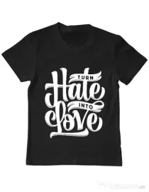 Tricou ADLER copil Turn Hate Into Love Negru