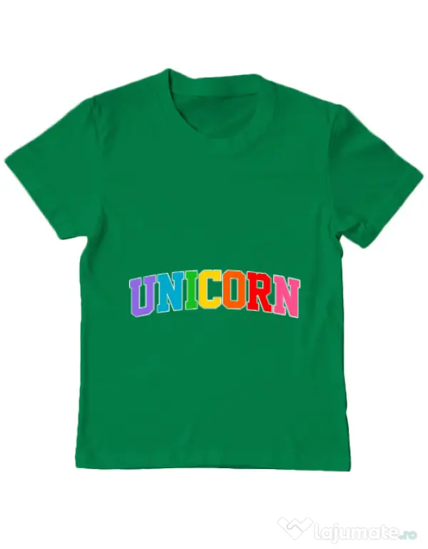 Tricou ADLER copil Unicorn Verde mediu