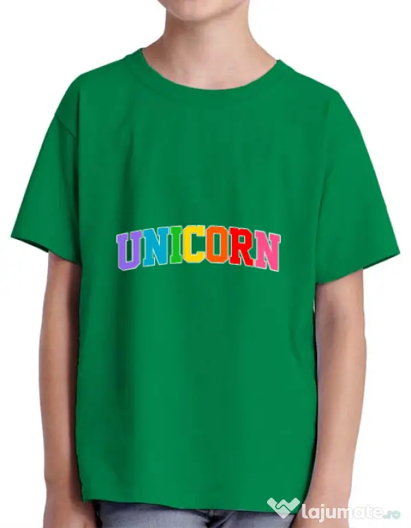 Tricou ADLER copil Unicorn Verde mediu