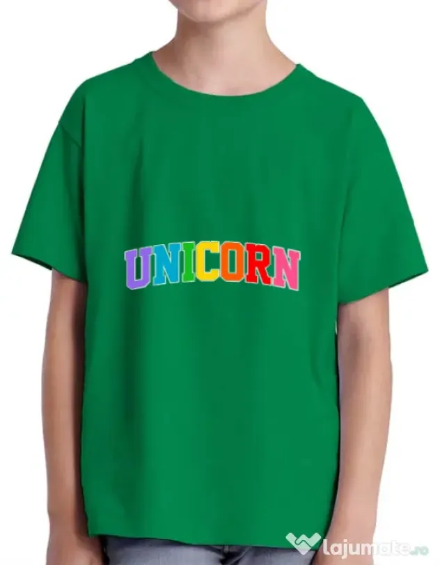 Tricou ADLER copil Unicorn Verde mediu