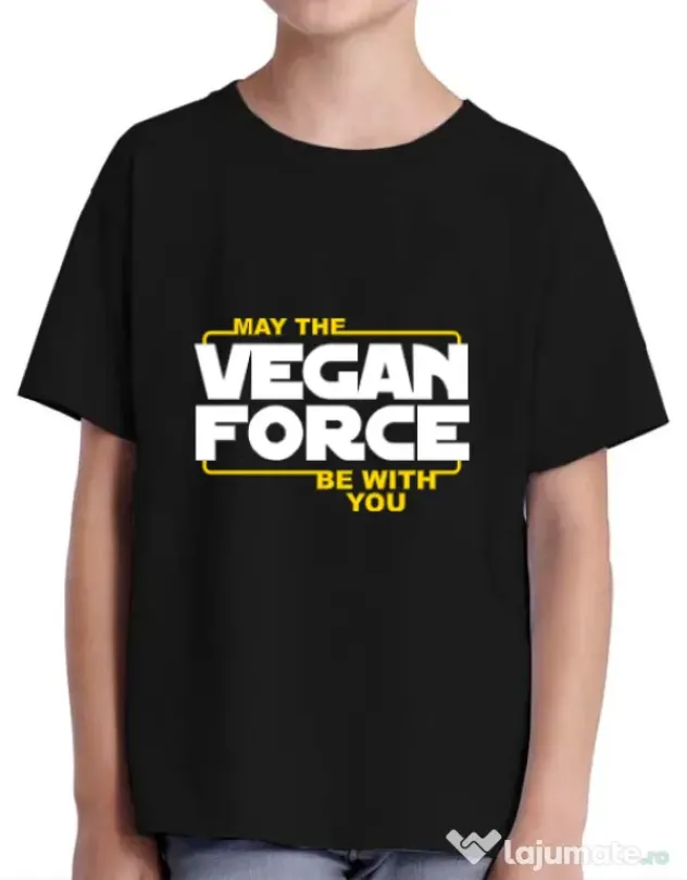 Tricou ADLER copil Vegan force Negru