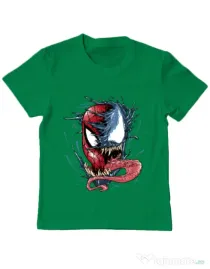 Tricou ADLER copil Venom vs Spiderman Verde mediu