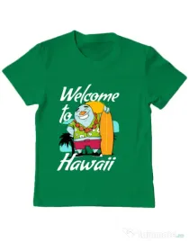 Tricou ADLER copil Welcome to Hawaii Verde mediu
