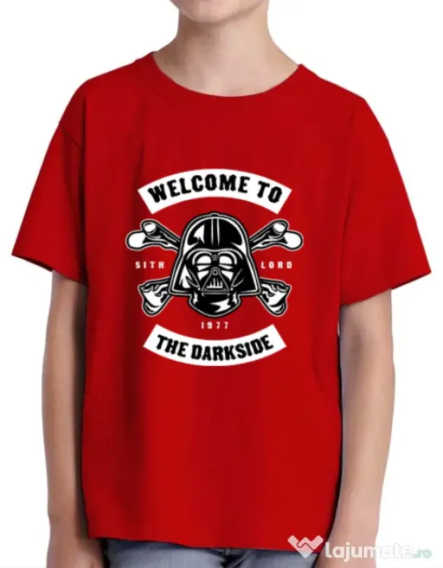 Tricou ADLER copil Welcome To The Darkside Rosu