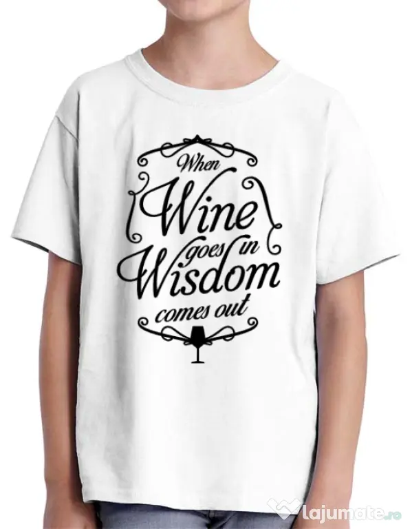 Tricou ADLER copil Wisdom wine Alb