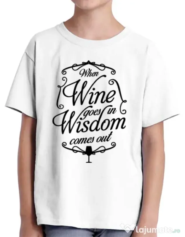 Tricou ADLER copil Wisdom wine Alb