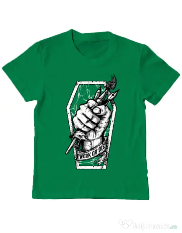Tricou ADLER copil Work or Die Verde mediu