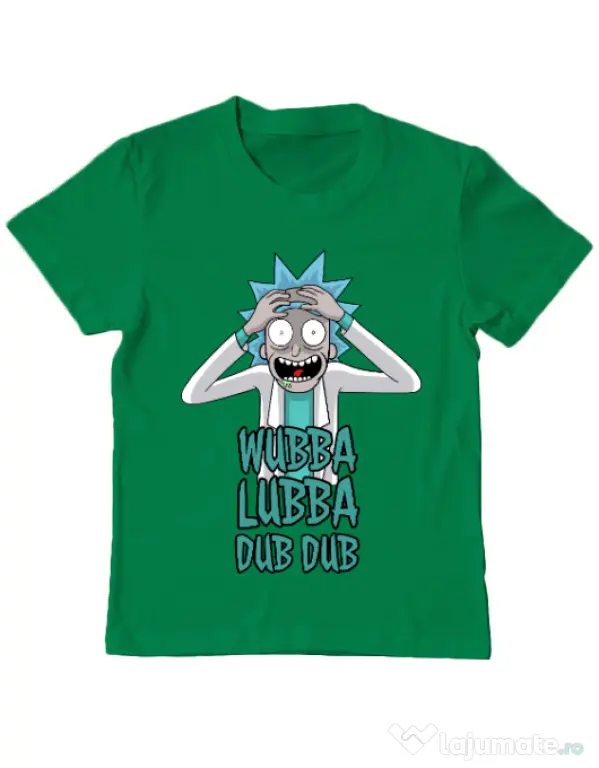 Tricou ADLER copil Wubba Lubba Dub Dub Verde mediu