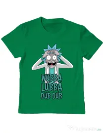Tricou ADLER copil Wubba Lubba Dub Dub Verde mediu