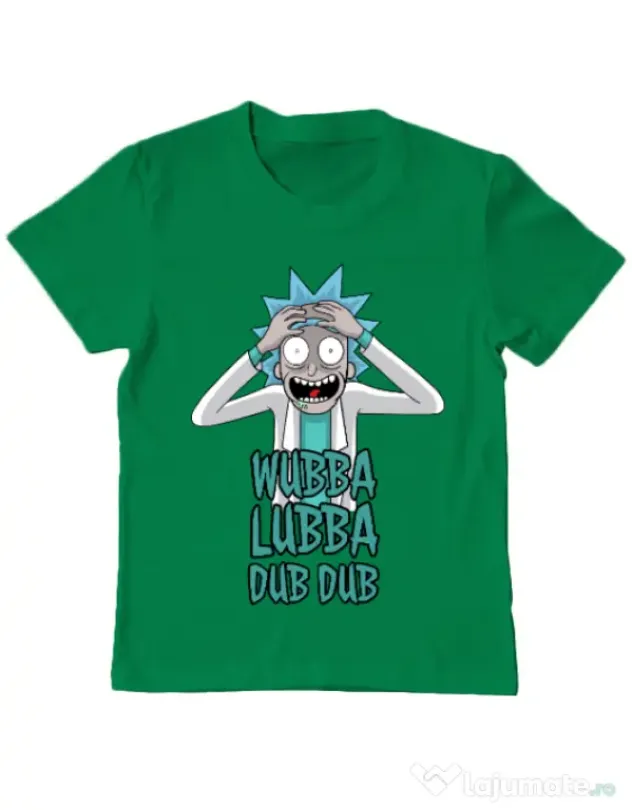 Tricou ADLER copil Wubba Lubba Dub Dub Verde mediu