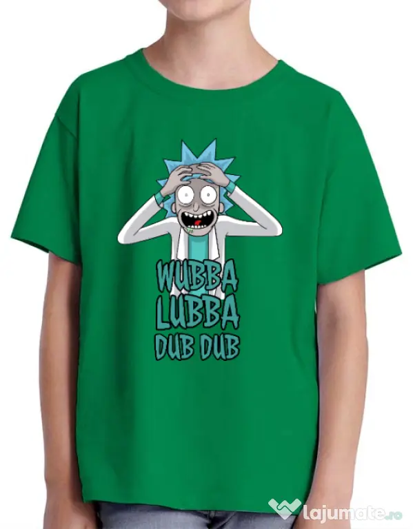 Tricou ADLER copil Wubba Lubba Dub Dub Verde mediu