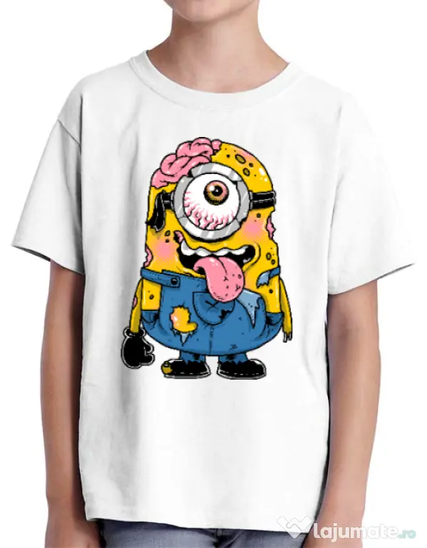 Tricou ADLER copil Zombie minion Alb