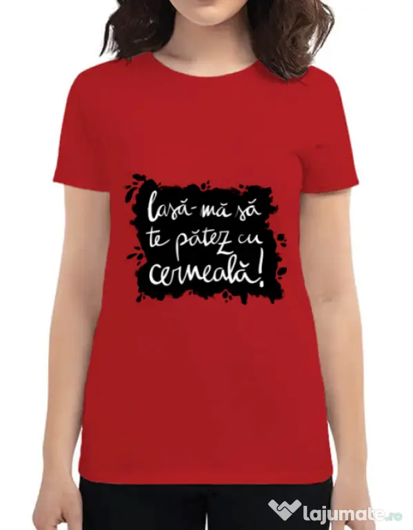 Tricou ADLER dama Te patez cu cerneala Rosu