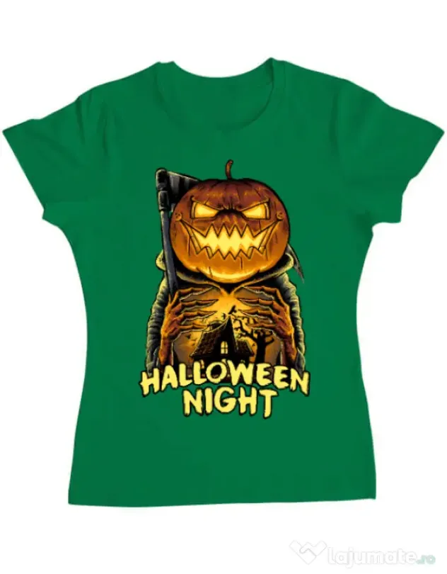 Tricou ADLER dama Jack o lantern Verde mediu