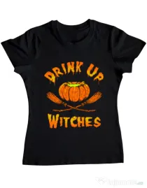 Tricou ADLER dama Drink up witches Negru