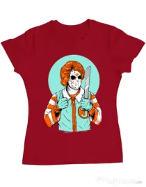 Tricou ADLER dama Clown killer Rosu
