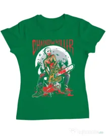 Tricou ADLER dama Chainsaw killer Verde mediu