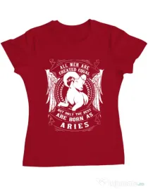 Tricou ADLER dama The best men are born as Aries Rosu