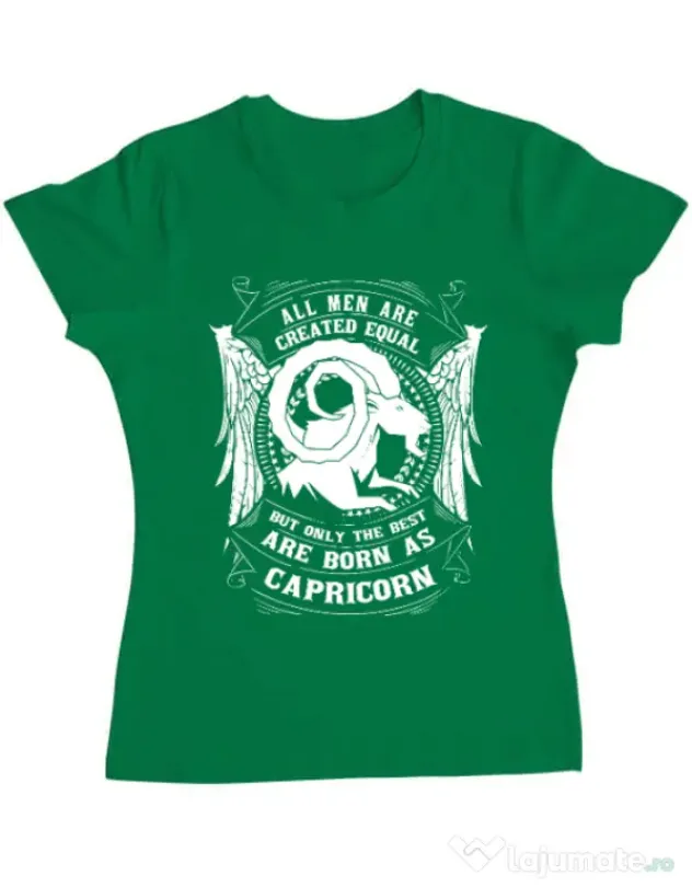 Tricou ADLER dama The best men are born as Capricorn Verde mediu