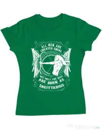 Tricou ADLER dama The best men are born as Sagittarius Verde mediu