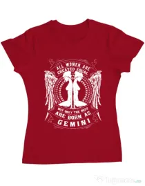 Tricou ADLER dama The best women are born as Gemini Rosu