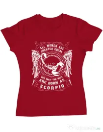 Tricou ADLER dama The best women are born as Scorpio Rosu